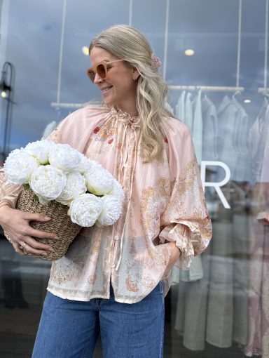 From Paris With Love Print Blouse 2570 Peach