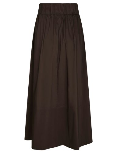 Neo Noir Yara Poplin Skirt Chocolate Brown