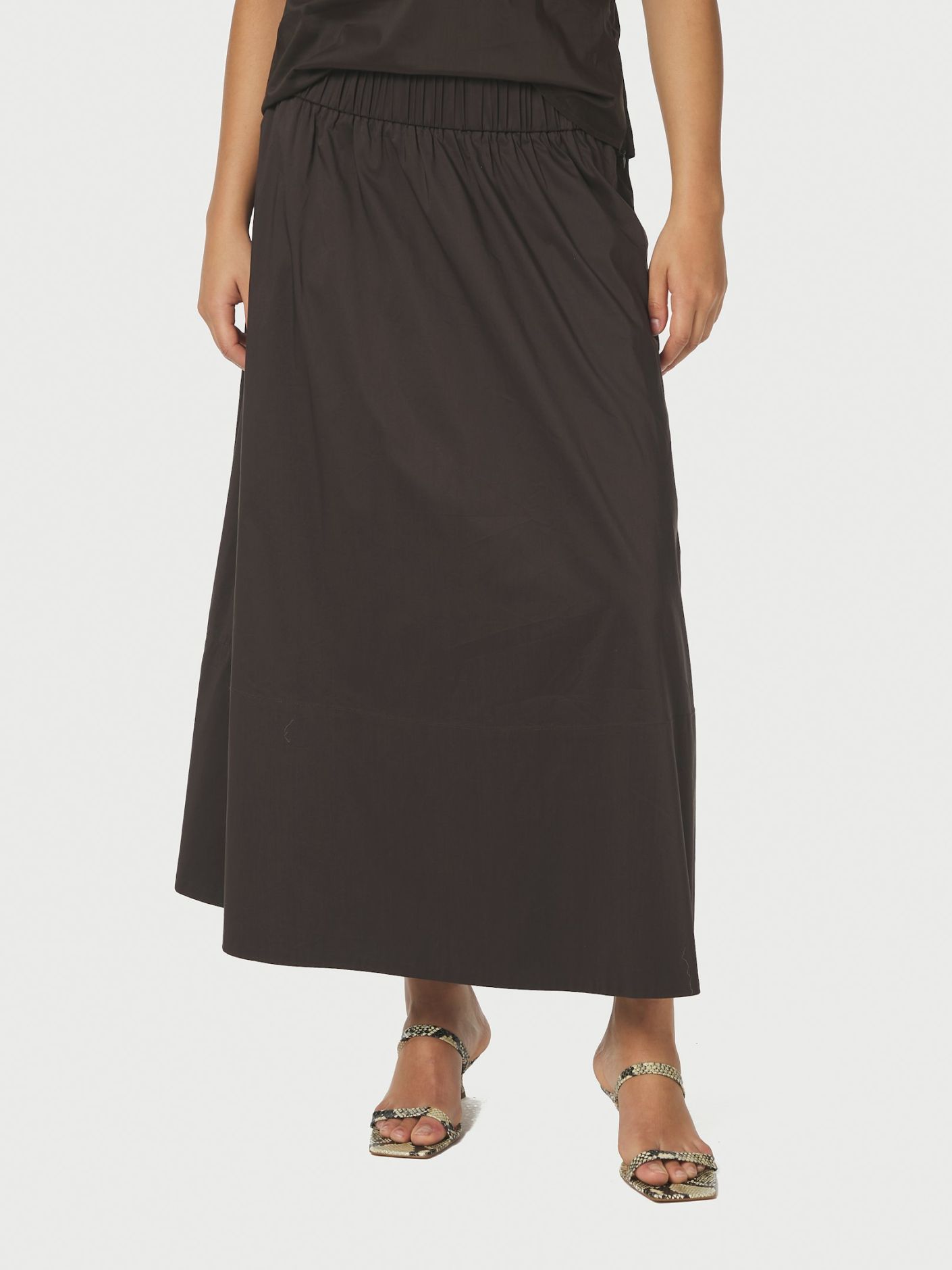 Neo Noir Yara Poplin Skirt Chocolate Brown - Bilde 2
