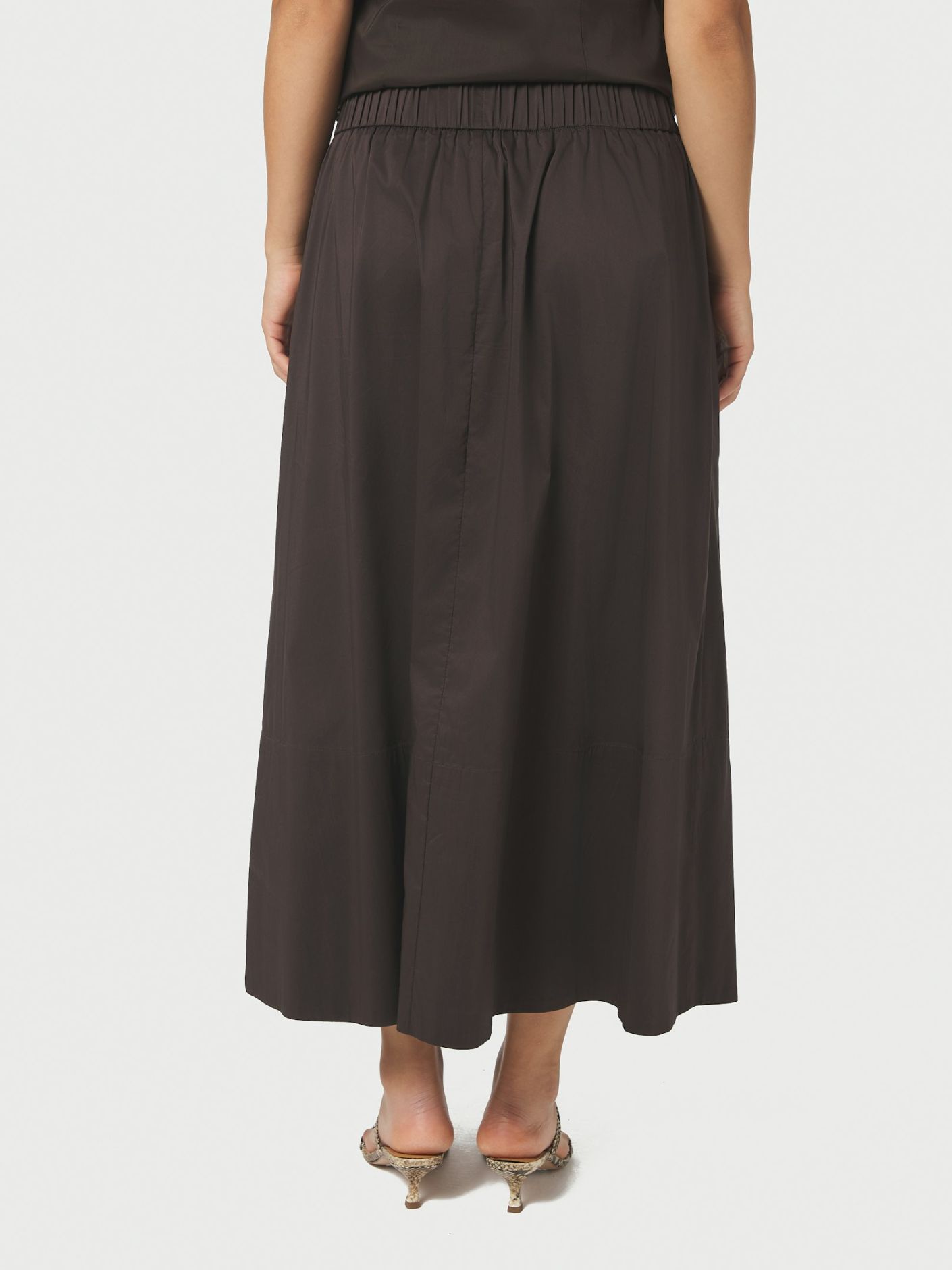 Neo Noir Yara Poplin Skirt Chocolate Brown - Bilde 3