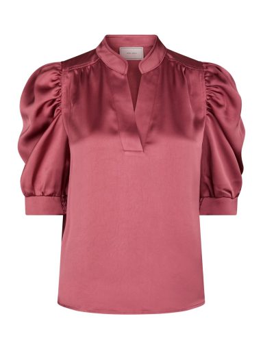 Neo Noir Roella Heavy Sateen Blouse Cherry Pink