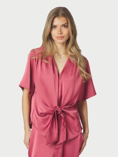 Neo Noir Casadia Heavy Sateen Blouse Cherry Pink