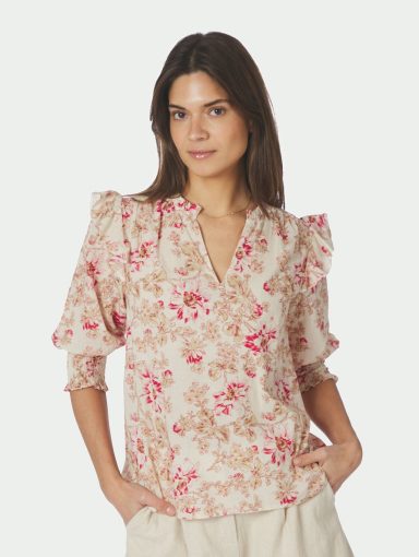 Neo Noir Davina Flower Rose Blouse