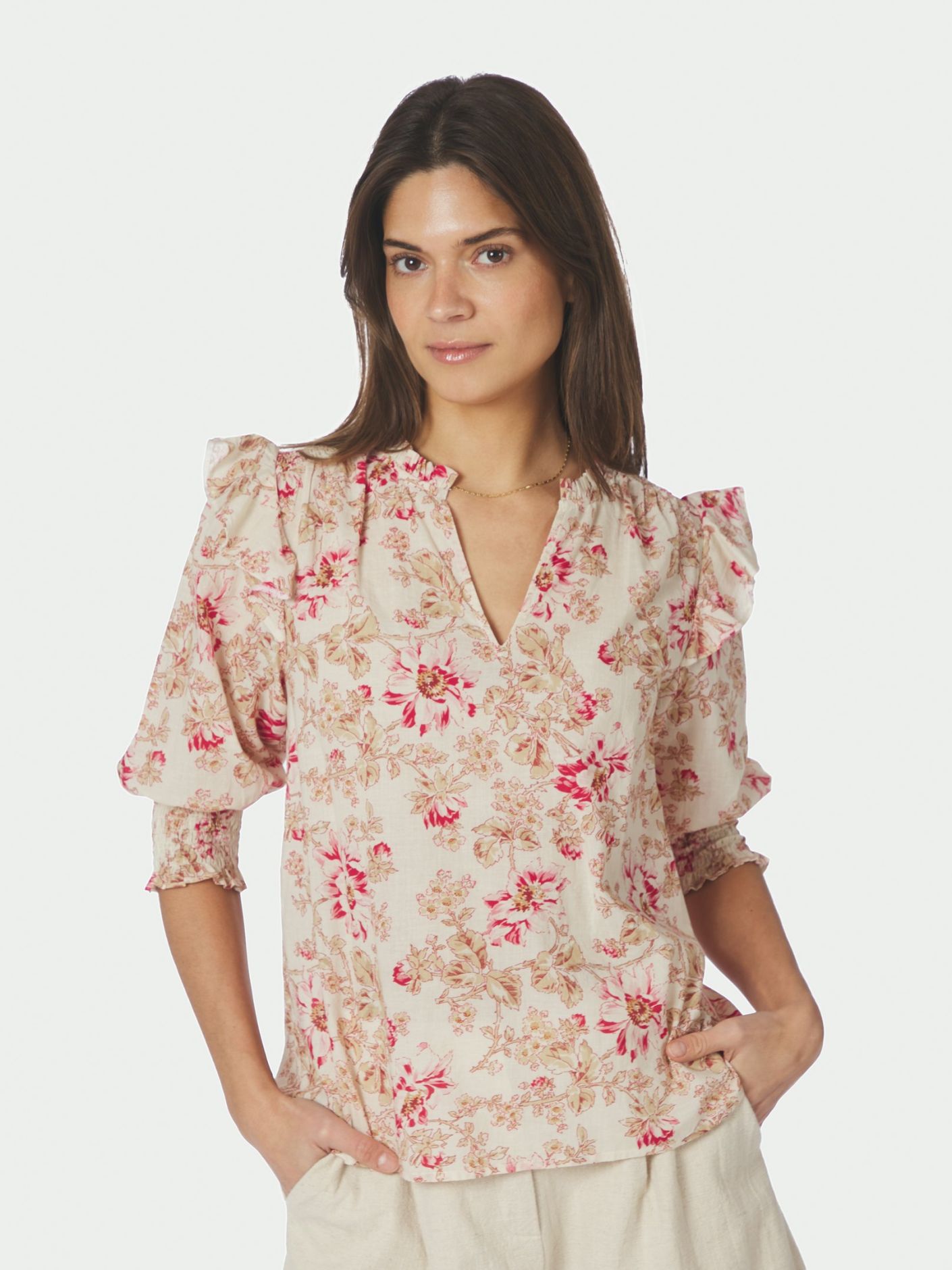 Neo Noir Davina Flower Rose Blouse