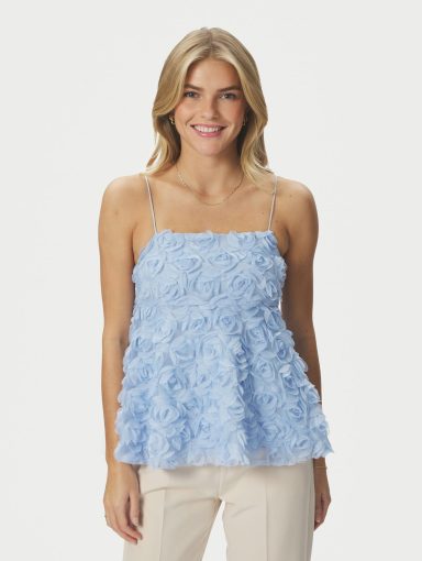 Neo Noir Kenli Flower Top Light Blue
