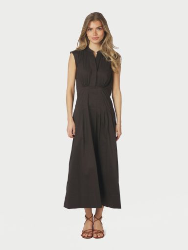 Neo Noir Irena Poplin Dress Chocolate Brown