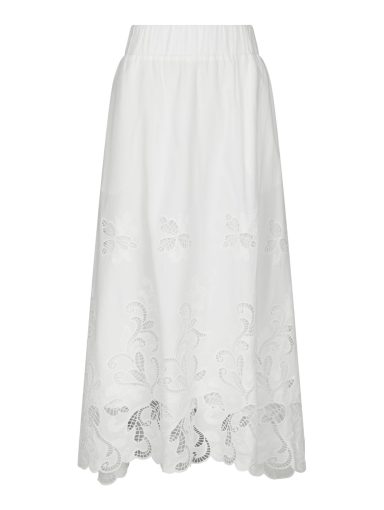 Neo Noir Yara Long Emb Skirt White