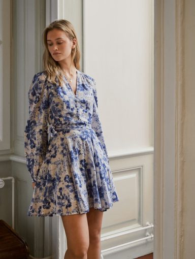 Neo Noir Marise Print Dress Light Blue