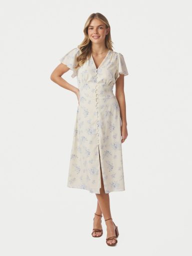 Neo Noir Eleni Delicate Flower Dress Creme