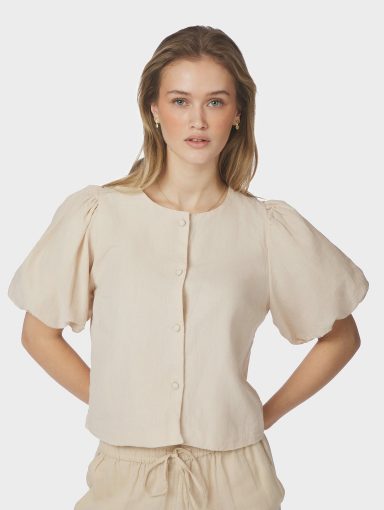Neo Noir Moisa Linen Blouse Sand