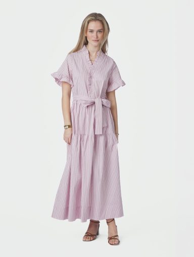 Neo Noir Nessie Structure Stripe Dress Light Pink