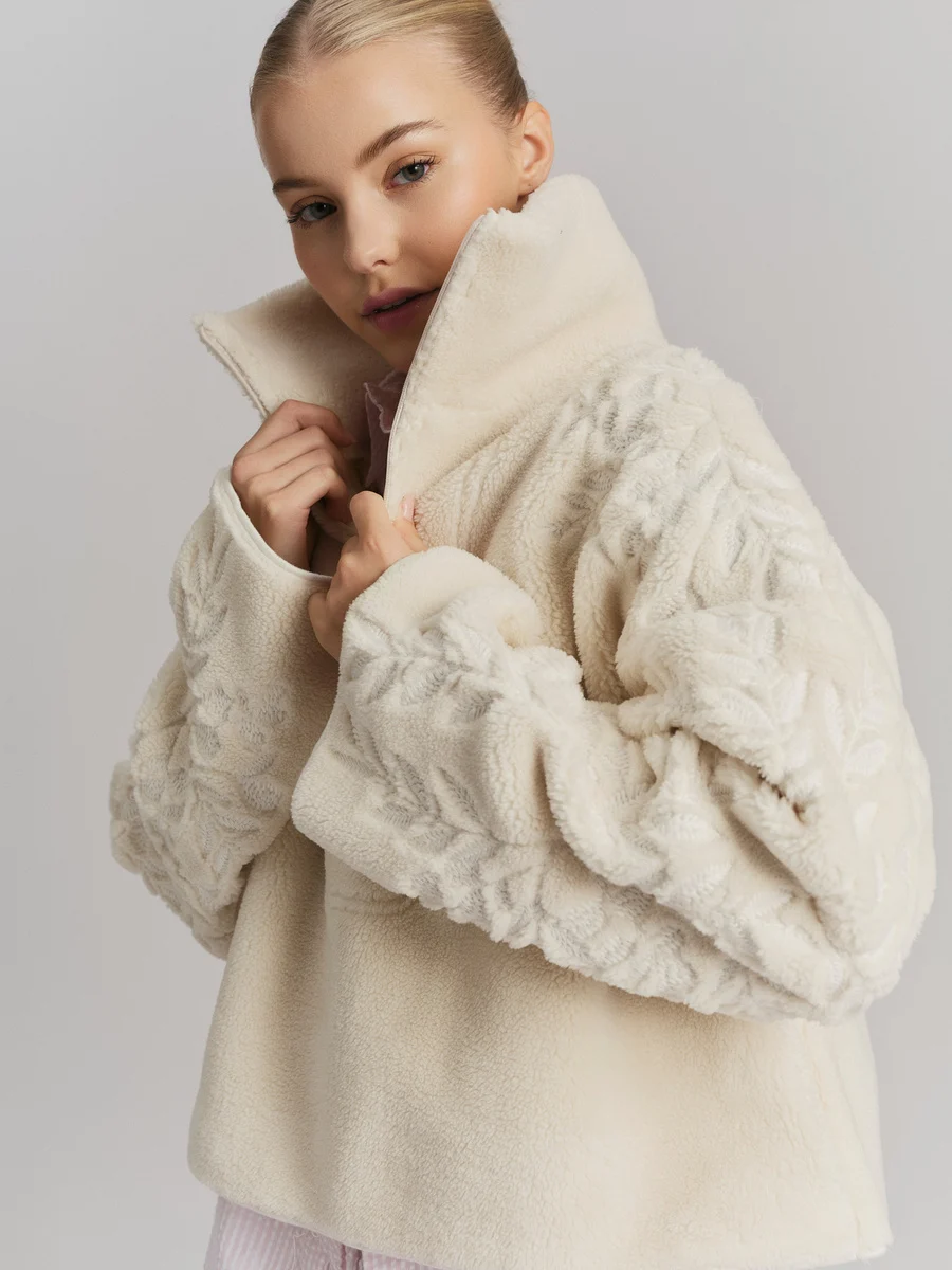 Ella & il Enya Fleece Half Zip Cream - Bilde 3