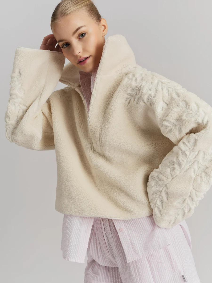 Ella & il Enya Fleece Half Zip Cream - Bilde 2