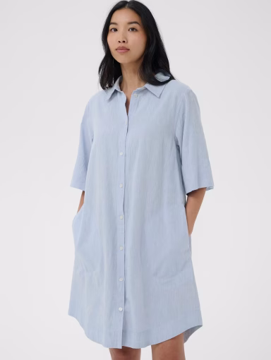 PART TWO BerritPW Dress Light Blue Chambray