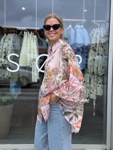 FPWL Skjorte m/rysjearm Blomst Rose