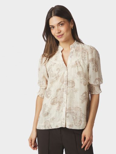 Neo Noir Diana Faded Paisley Blouse Sand