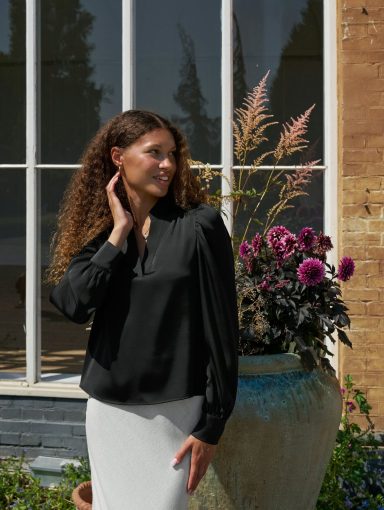Neo Noir Rosslyn Heavy Sateen Blouse Black