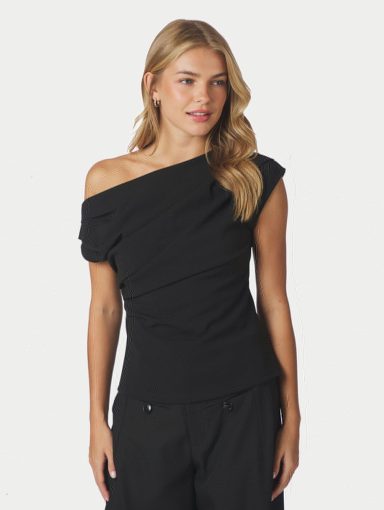 Neo Noir Mabelle Drapy Top Black