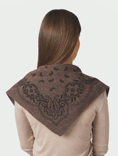 Neo Noir Adelina Paisley Knit Scarf Brown Melange