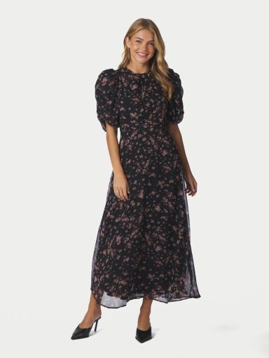Neo Noir Kikka Mini Flower Dress Black