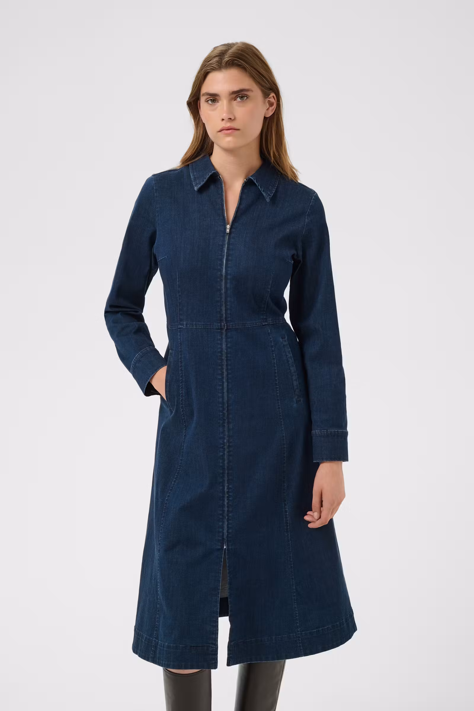 Part Two ChenillaPW Dress Dark Blue Denim