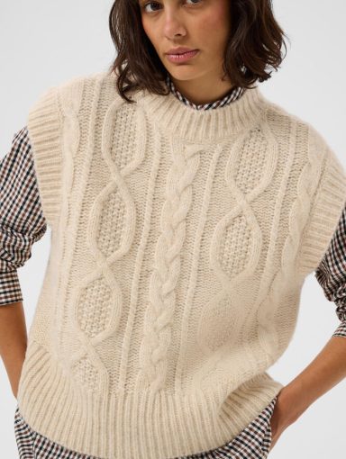 Part Two ChaninaPW Waistcoat Whitecap Melange