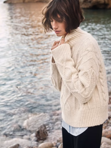 Part Two ChannaPW Pullover Whitecap Melange