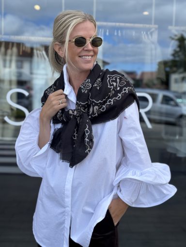 FPWL Large Paisley Scarf Black JY-02