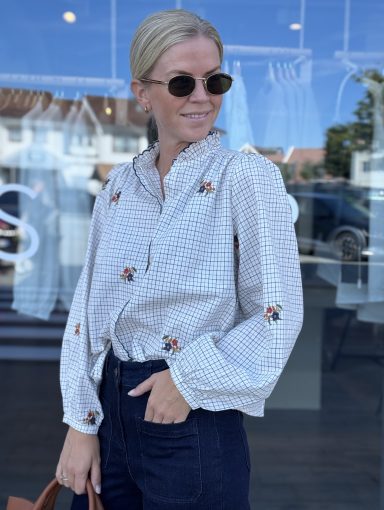 FPWL Checked Shirt Navy G927-297