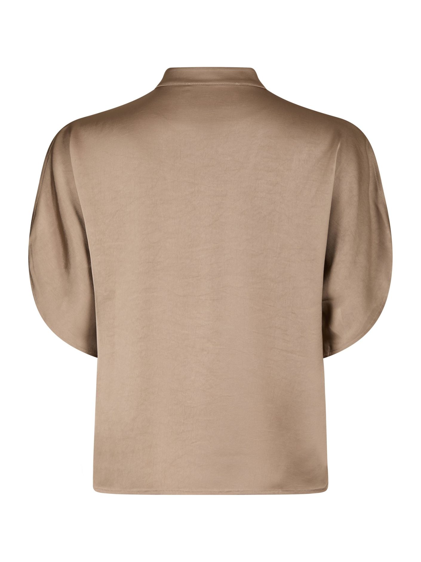 Neo Noir Anelle Heavy Sateen Blouse Dark Taupe - Bilde 5
