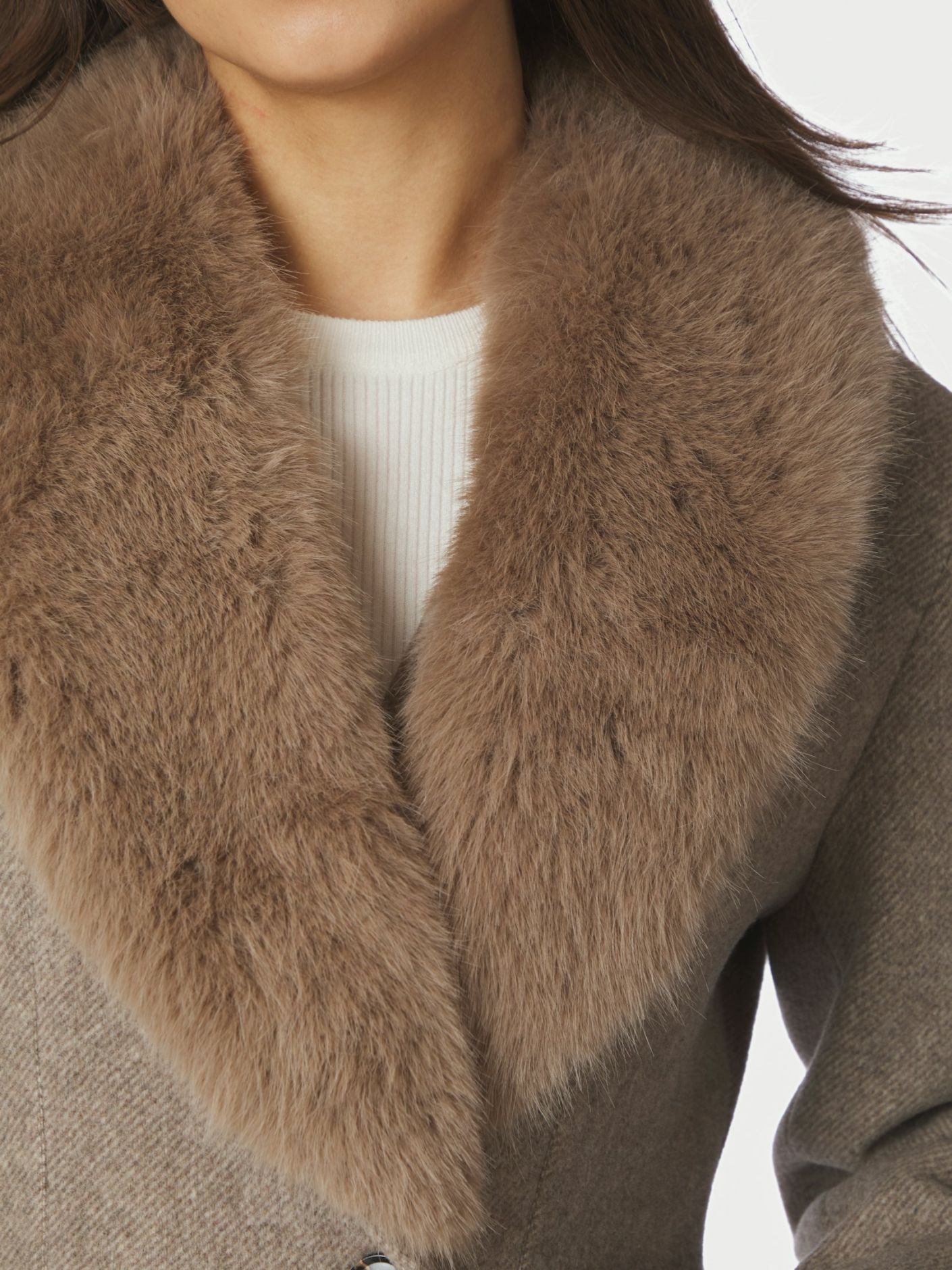Neo Noir Corina Herringbone Twill Coat Beige Melange - Bilde 3