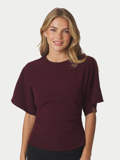 Neo Noir Miriel Drape Blouse Plum