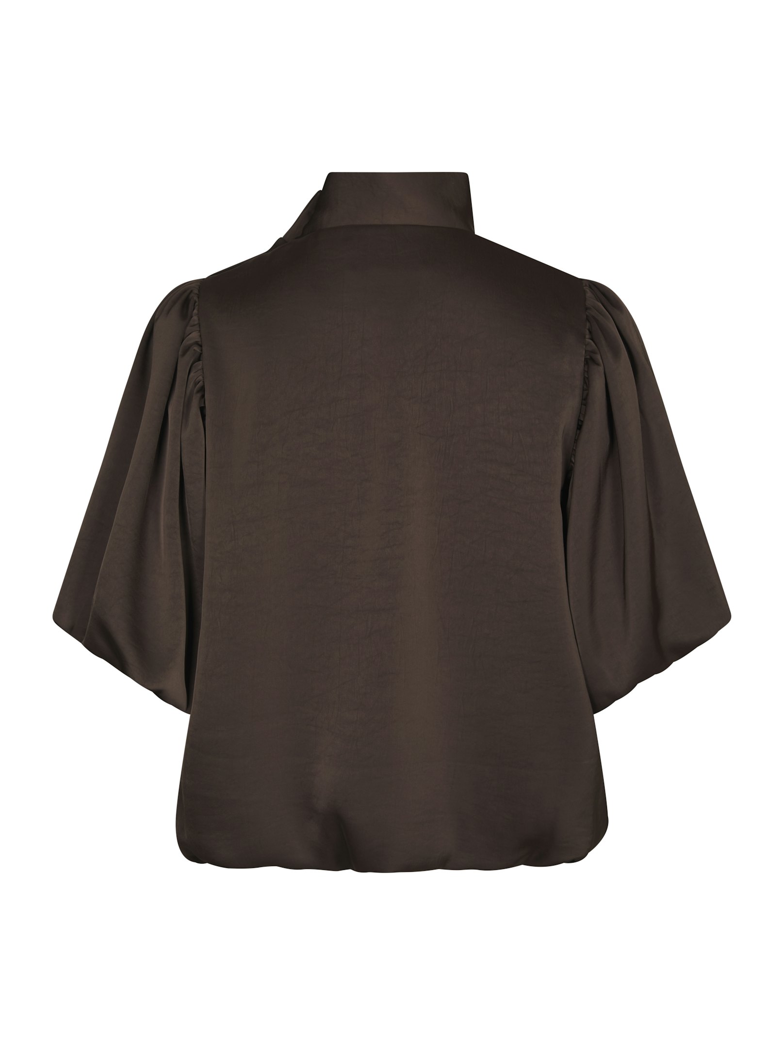 Neo Noir Parisa Heavy Sateen Blouse Dark Brown - Bilde 4