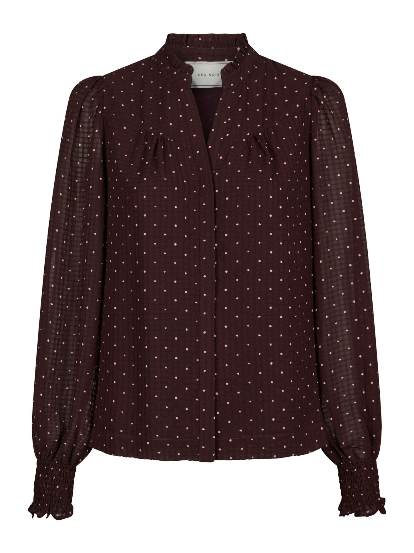 Neo Noir Astrida Dotted Blouse Burgundy - Bilde 3