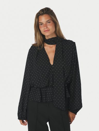 Neo Noir Ettalie Dot Blouse Black