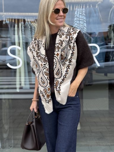 FPWL Scarf Paisley JY-02 Ecru