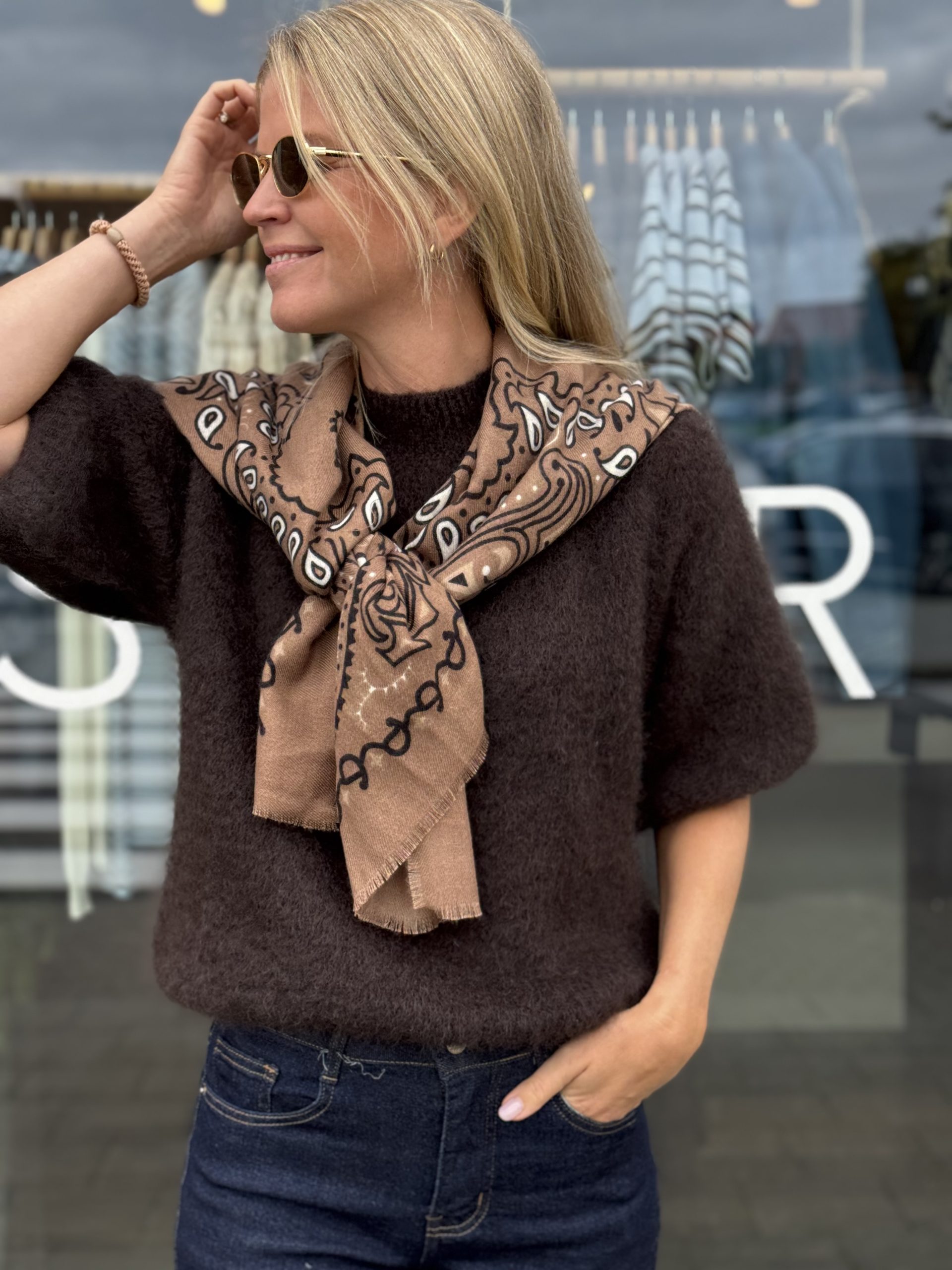 FPWL Scarf Paisley JY-02 Taupe - Bilde 3