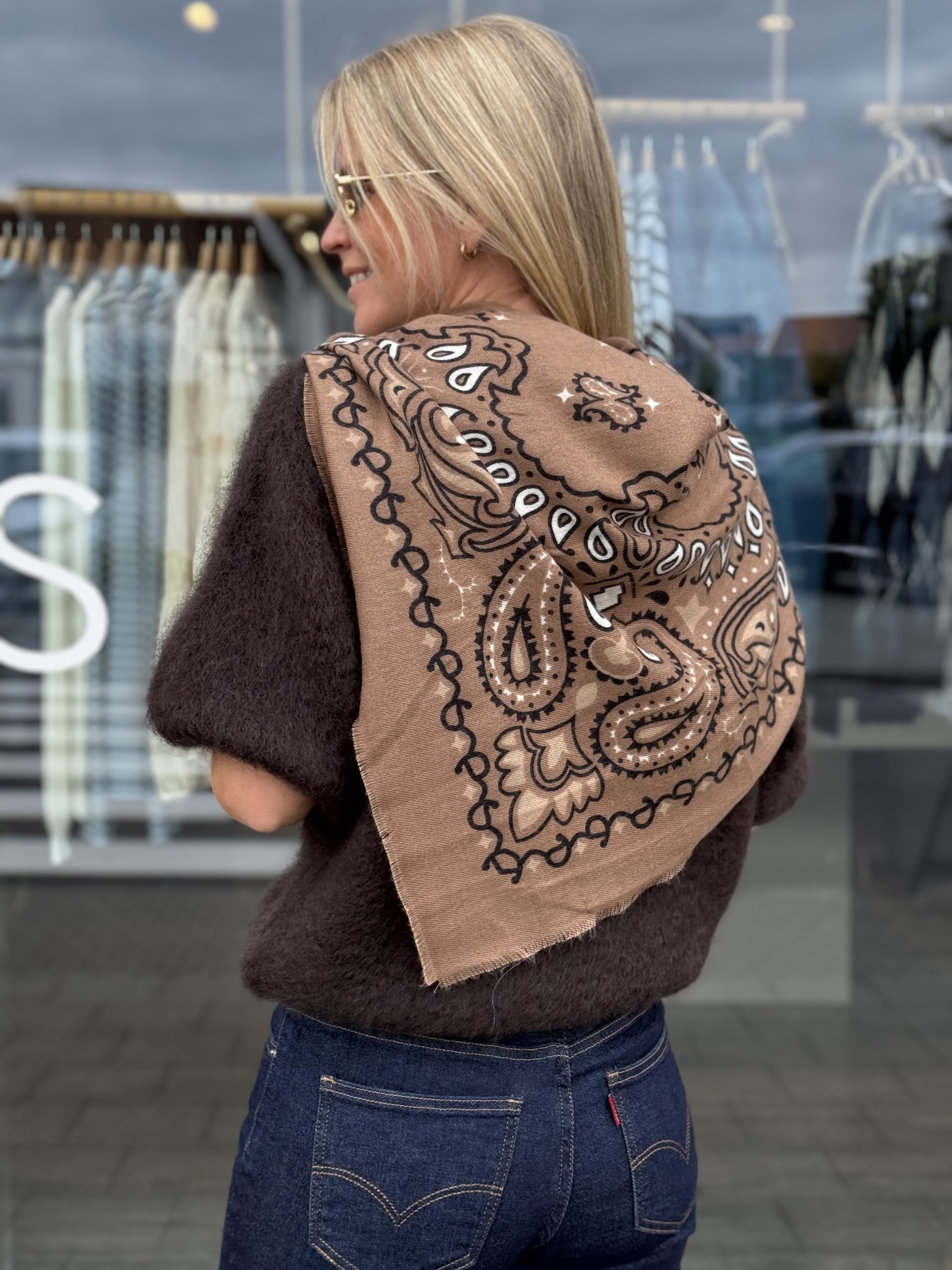 FPWL Scarf Paisley JY-02 Taupe - Bilde 2