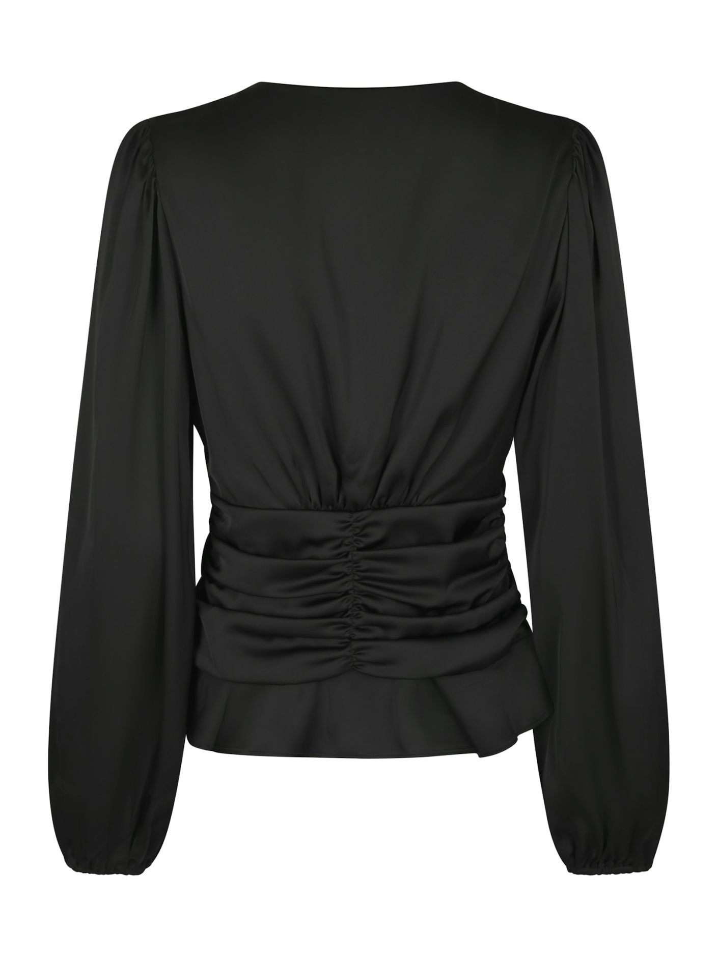 Neo Noir Pascal Drapy Satin Blouse Black - Bilde 6