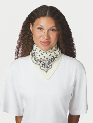 Neo Noir ariya Paisley knit scarf Off White