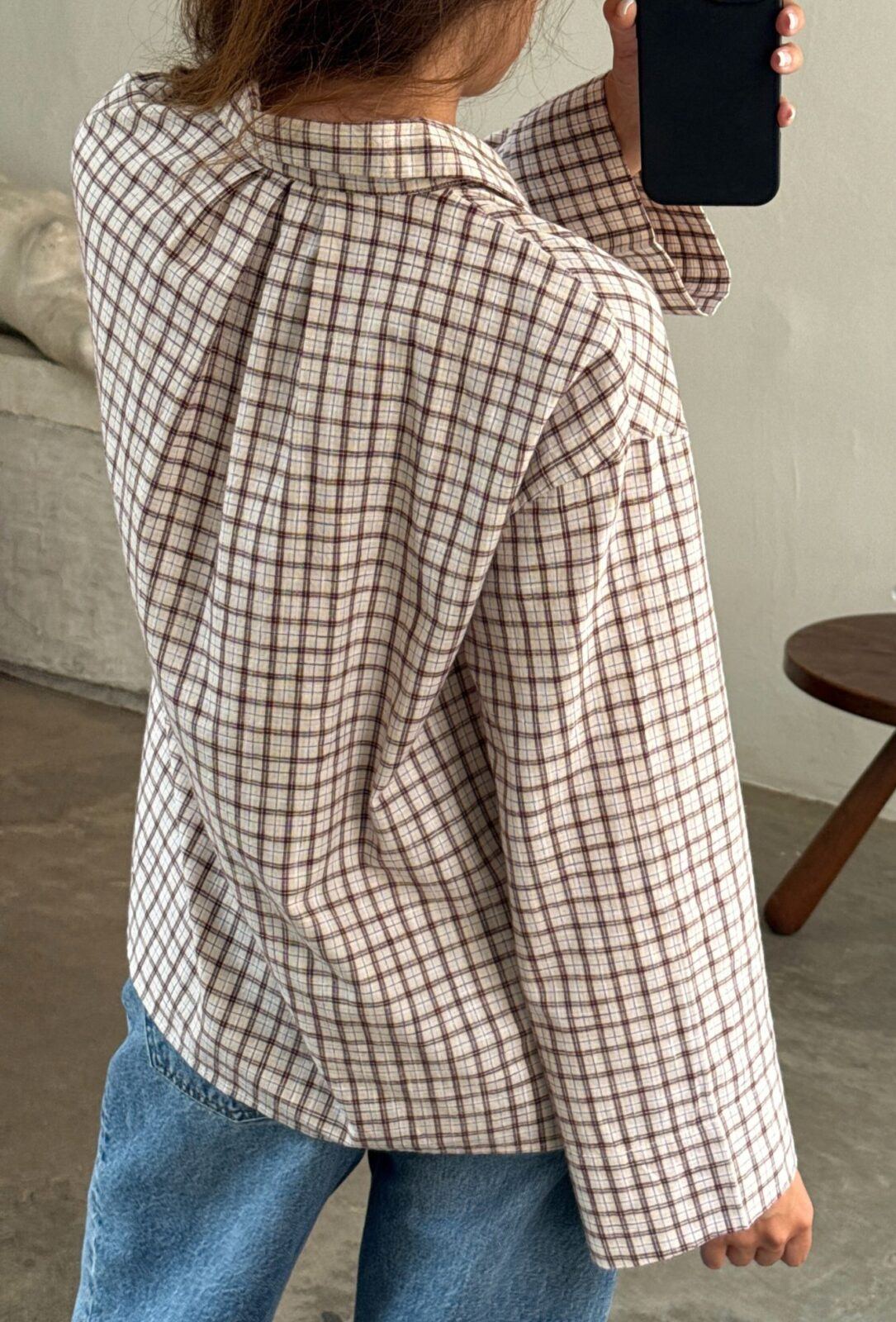Boii Tinsi Check Shirt Bordeaux/Beige - Bilde 3