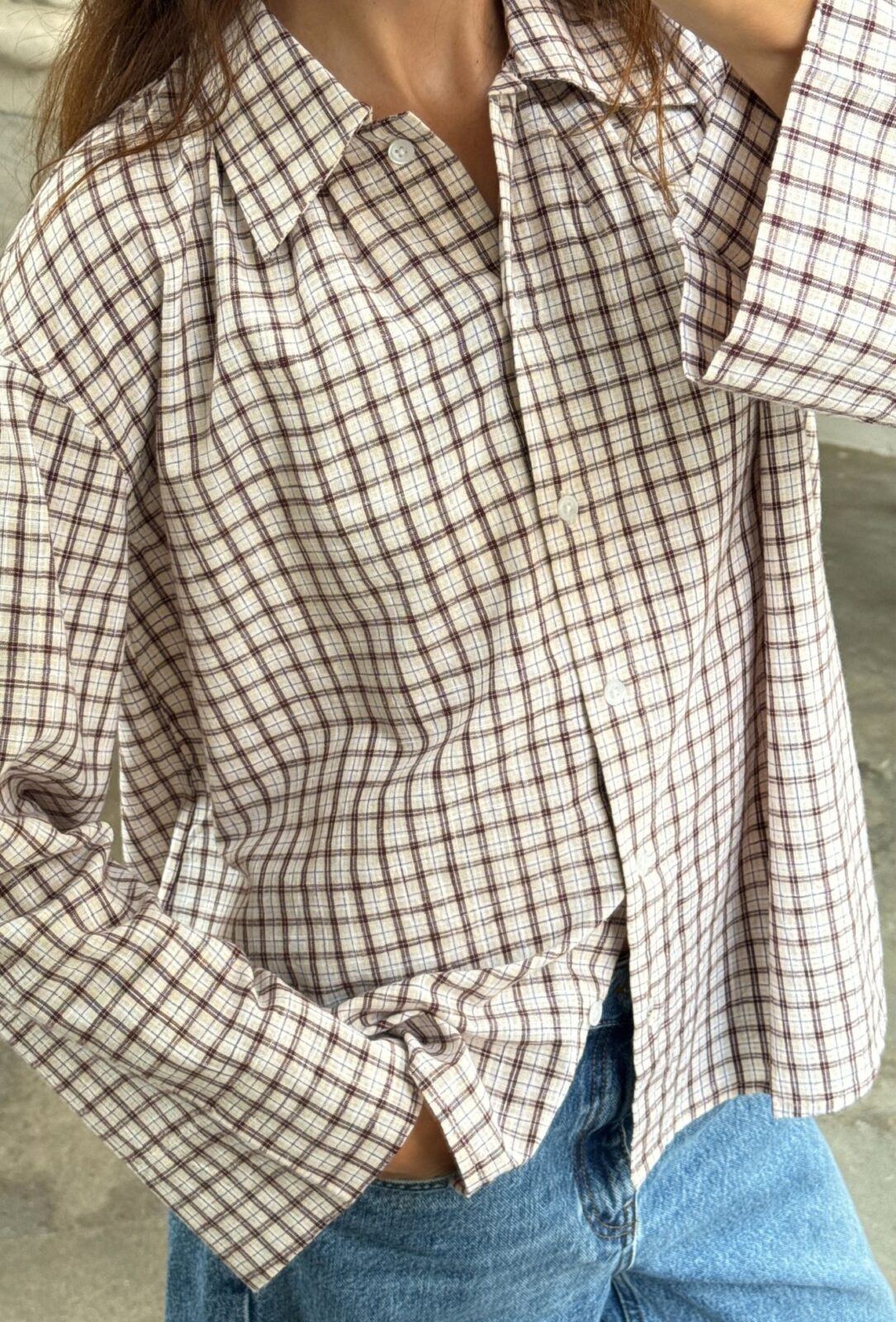 Boii Tinsi Check Shirt Bordeaux/Beige - Bilde 2