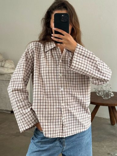 Boii Tinsi Check Shirt Bordeaux/Beige