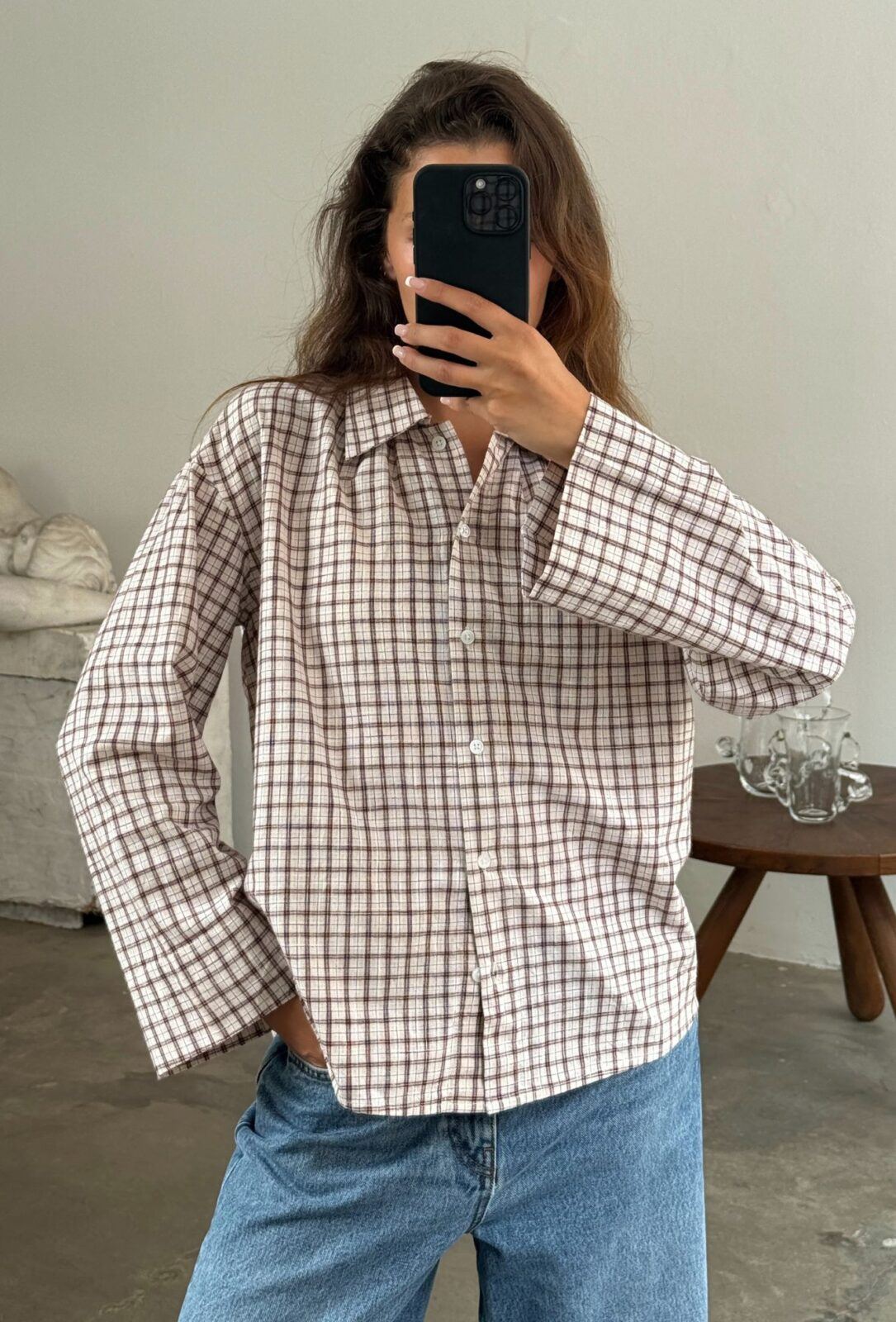 Boii Tinsi Check Shirt Bordeaux/Beige
